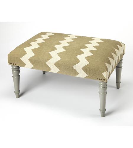 Accent Seating Lucinda Zig Zag Upholstered Gray Bench
