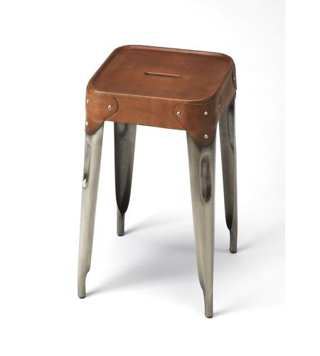 Leather 18 Inch Brown Barstool, 18 High Vanity Stool