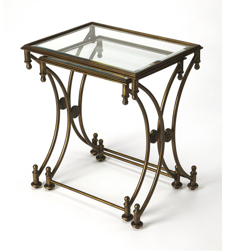 Metalworks Beverly  26 X 24 inch Antique Gold Nesting Table photo