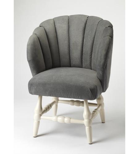 Accent Seating Malcom Gray Velvet White Accent Chair photo