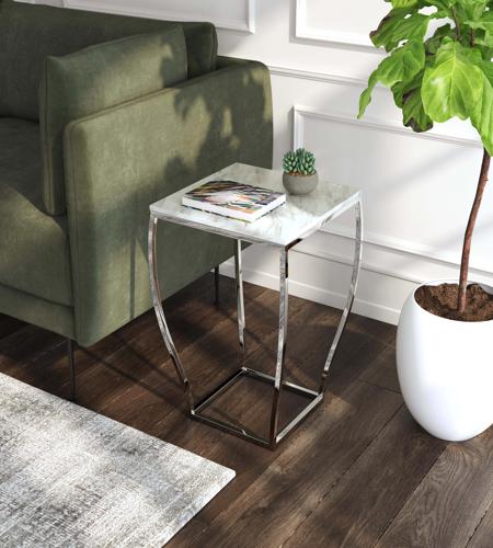 Butler Loft Haley Marble & Metal 24 X 17 inch Nickel Accent Table