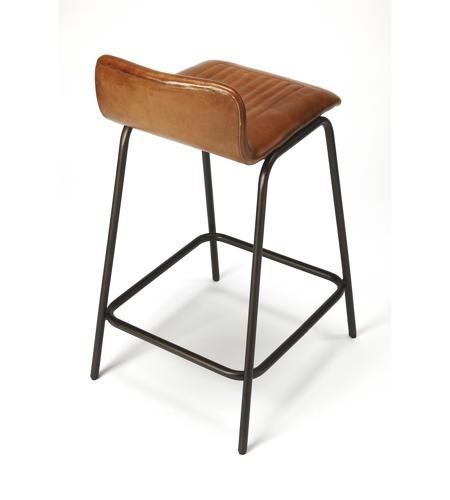 Industrial Chic Ludlow Leather & Metal 29 inch Brown Leather Barstool 5283344insa.jpg