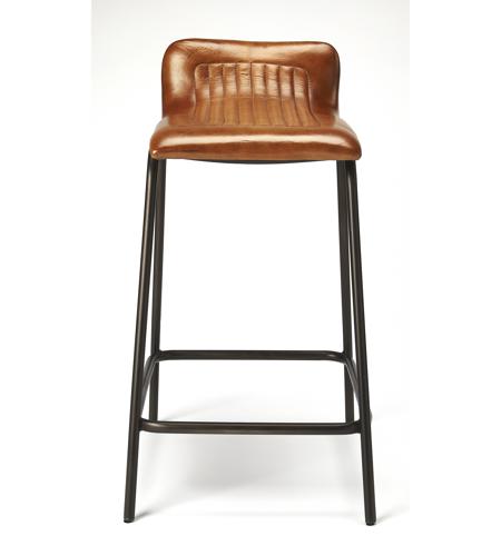 Industrial Chic Ludlow Leather & Metal 29 inch Brown Leather Barstool 5283344insb.jpg