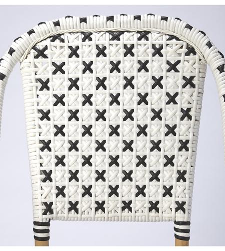 Designer'S Edge Tenor White & Black Rattan Accent Chair 5398295insg.jpg