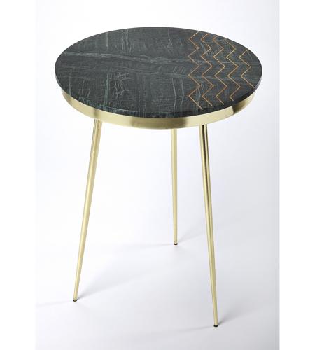 Butler Loft Hollings Green Marble & Brass 24 X 21 inch Metalworks Accent Table