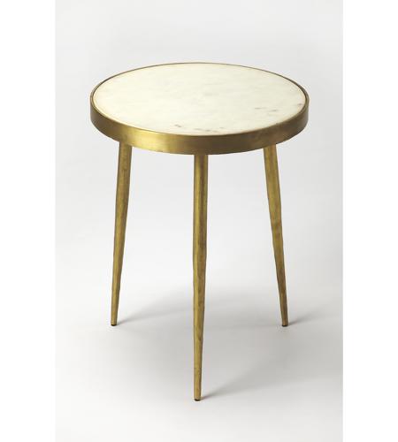 Butler Loft Triton White Marble 18 X 16 inch Metalworks Accent Table