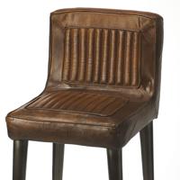 Industrial Chic Maxwell Leather 42 inch Brown Leather Barstool alternative photo thumbnail