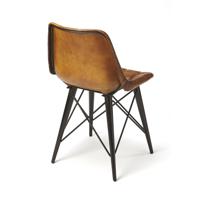 Industrial Chic Patty  Brown Leather Accent Chair alternative photo thumbnail