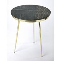 Butler Loft Hollings Green Marble & Brass 24 X 21 inch Metalworks Accent Table thumb