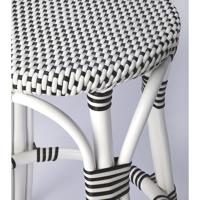 Designer'S Edge Tobias Black & White Rattan 24 inch White Barstool alternative photo thumbnail