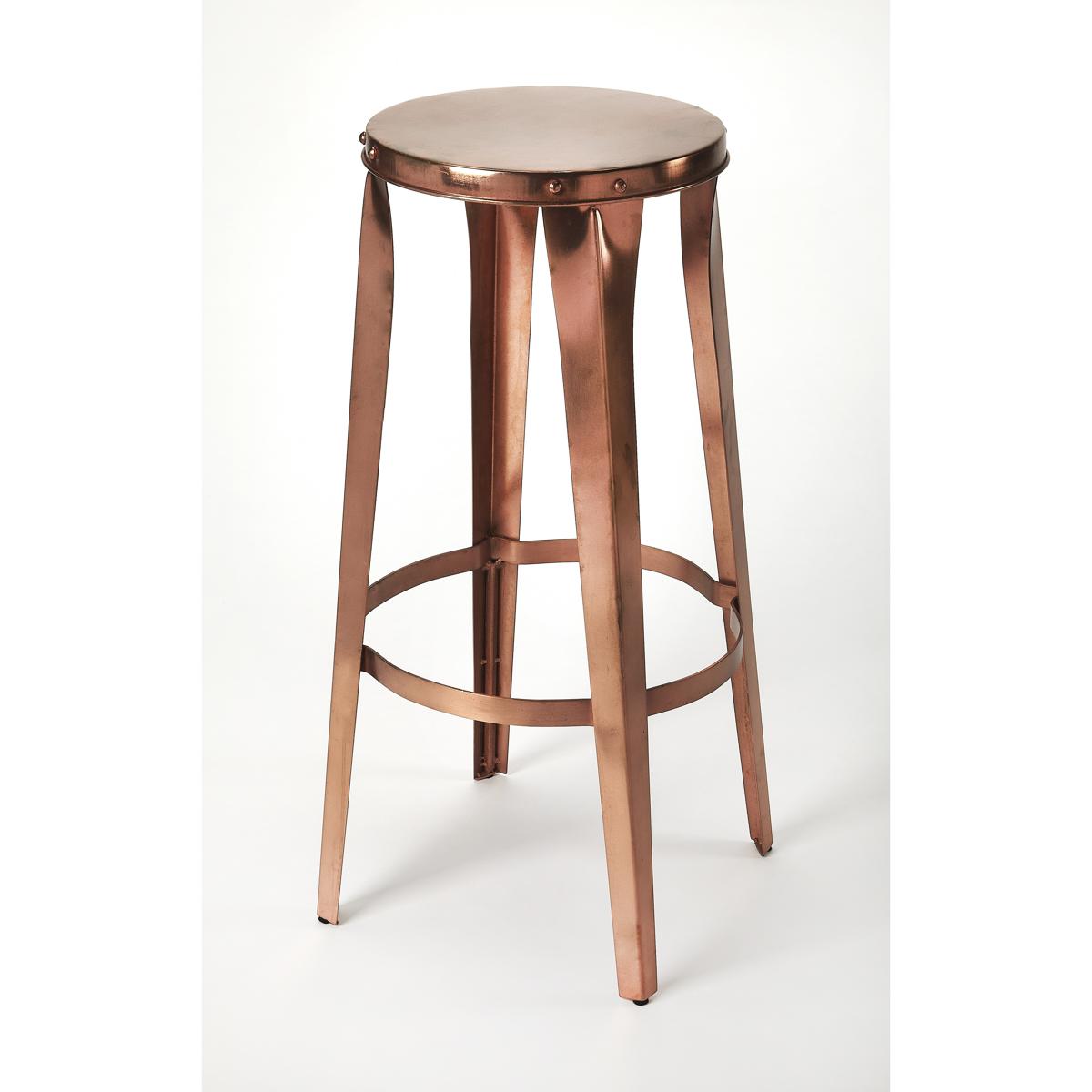 Butler 4447085 Industrial Chic Ulrich Copper Backless 30 inch Copper Barstool