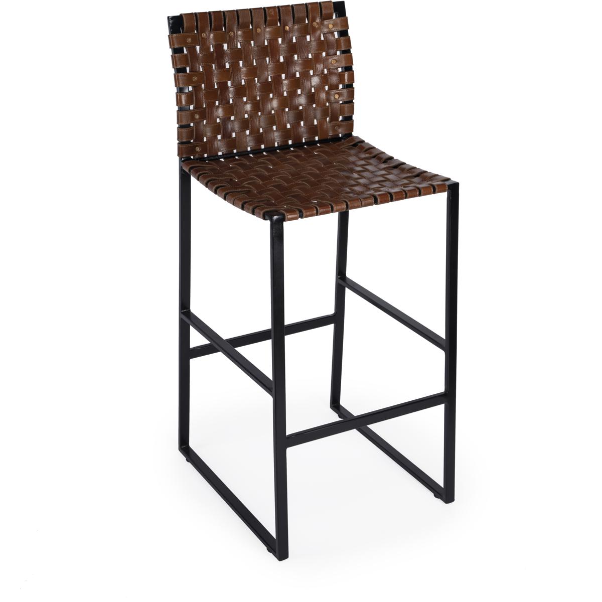Butler 5445344 Butler Urban Brown Woven Leather Bar Stool