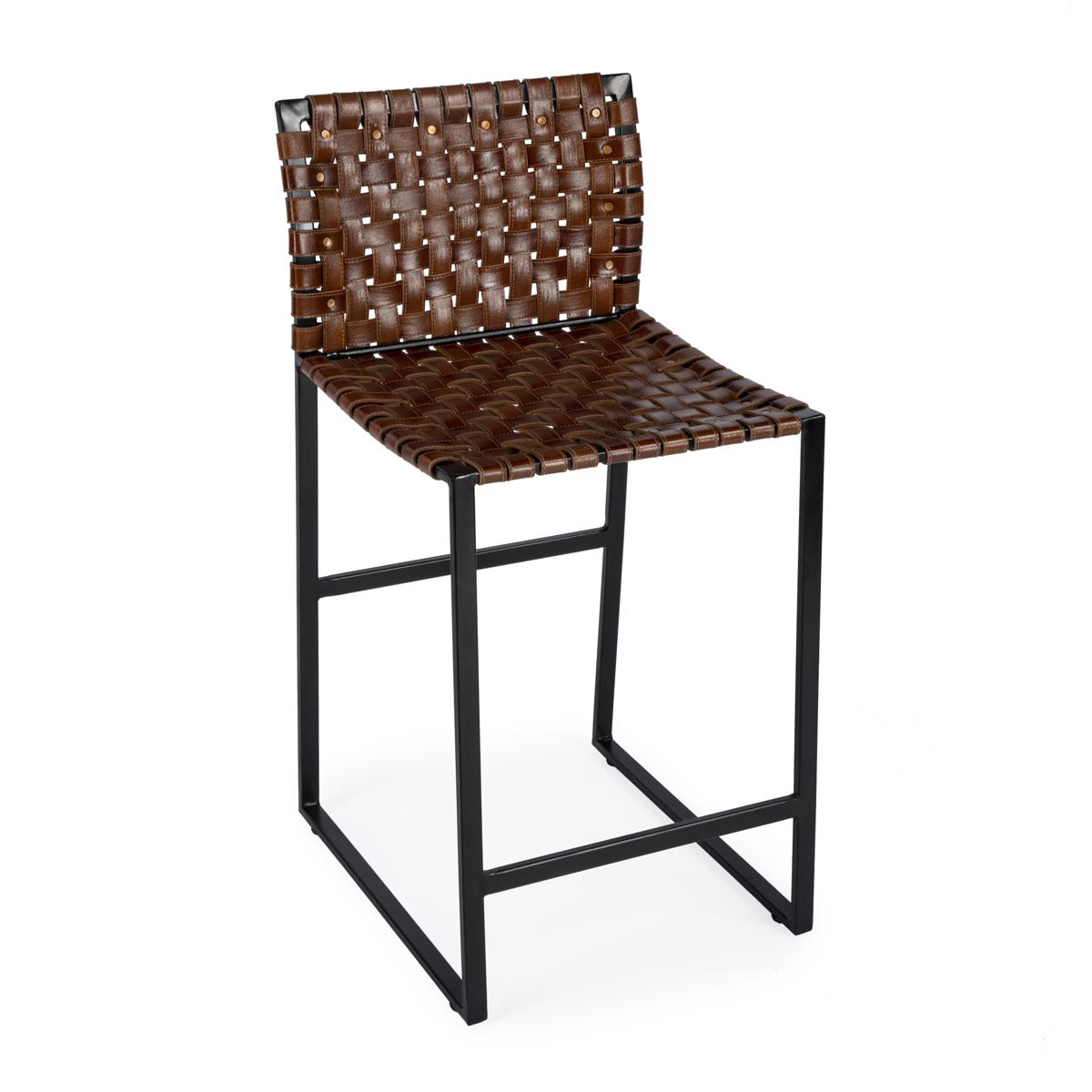 Butler 5446344 Butler Urban Brown Woven Leather Counter Stool