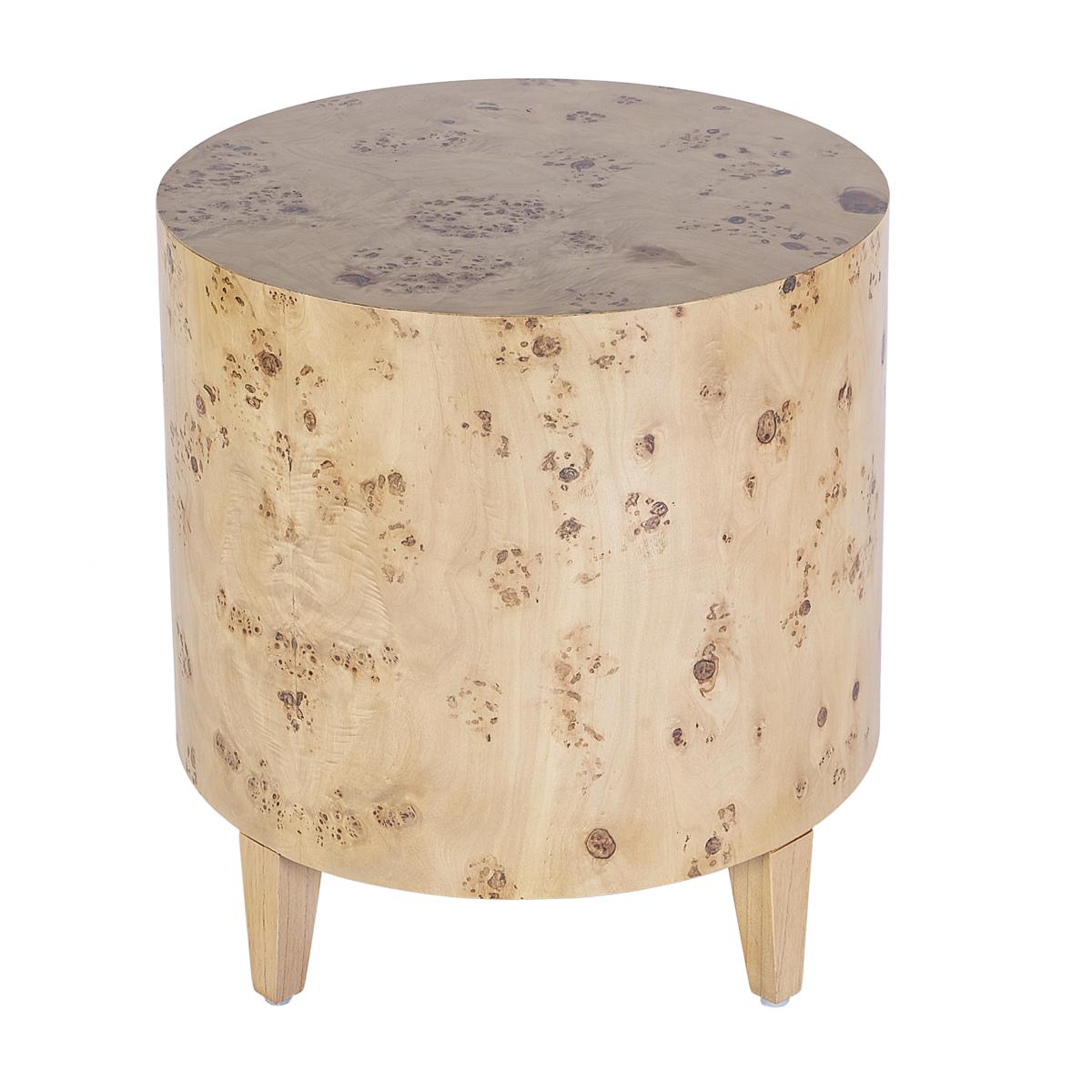 Butler 5789443 Butler Specialty Company Billie 22 in W Round Burl End Table Light Brown