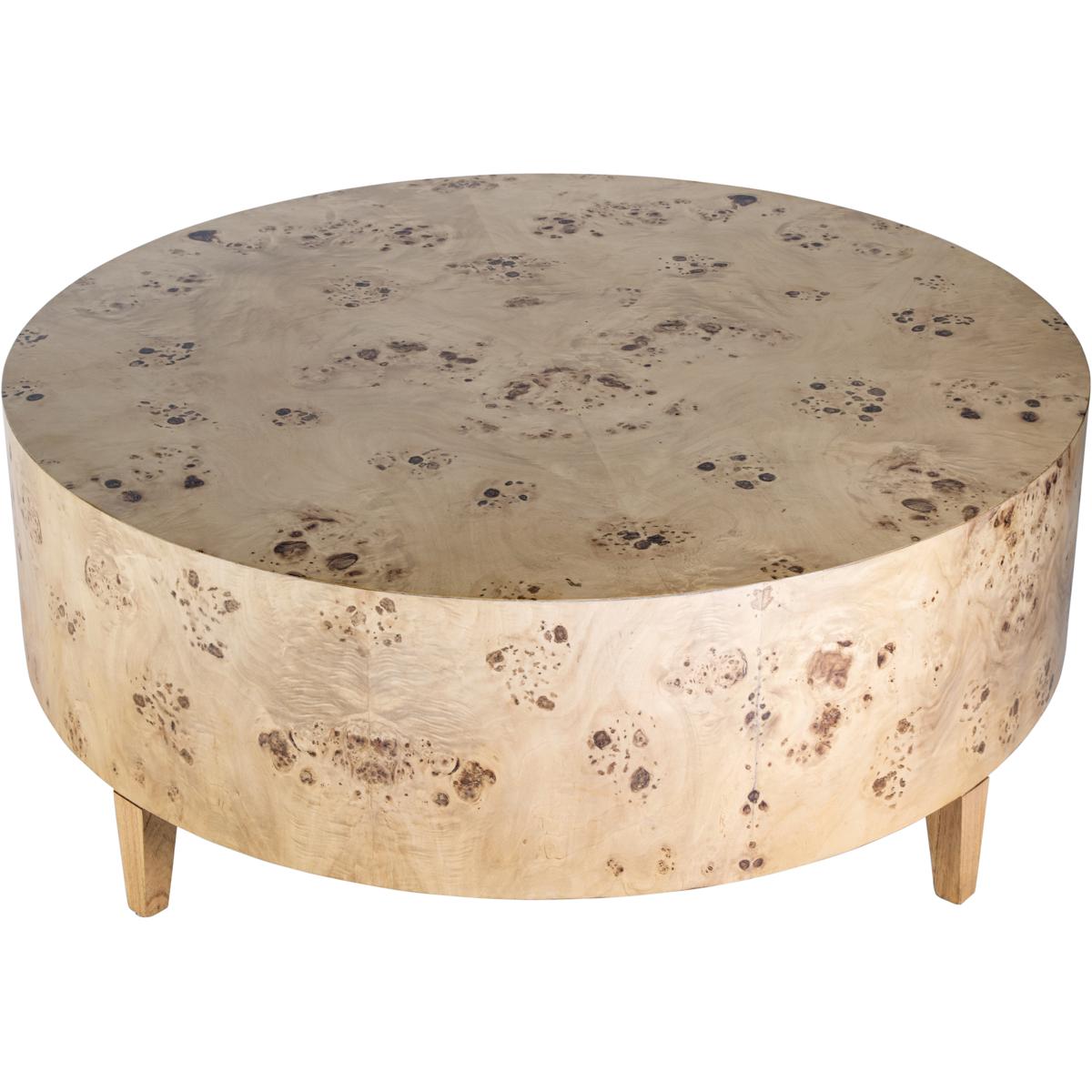 Butler 5790443 Butler Specialty Company Billie 46 in W Round Burl Coffee Table Light Brown