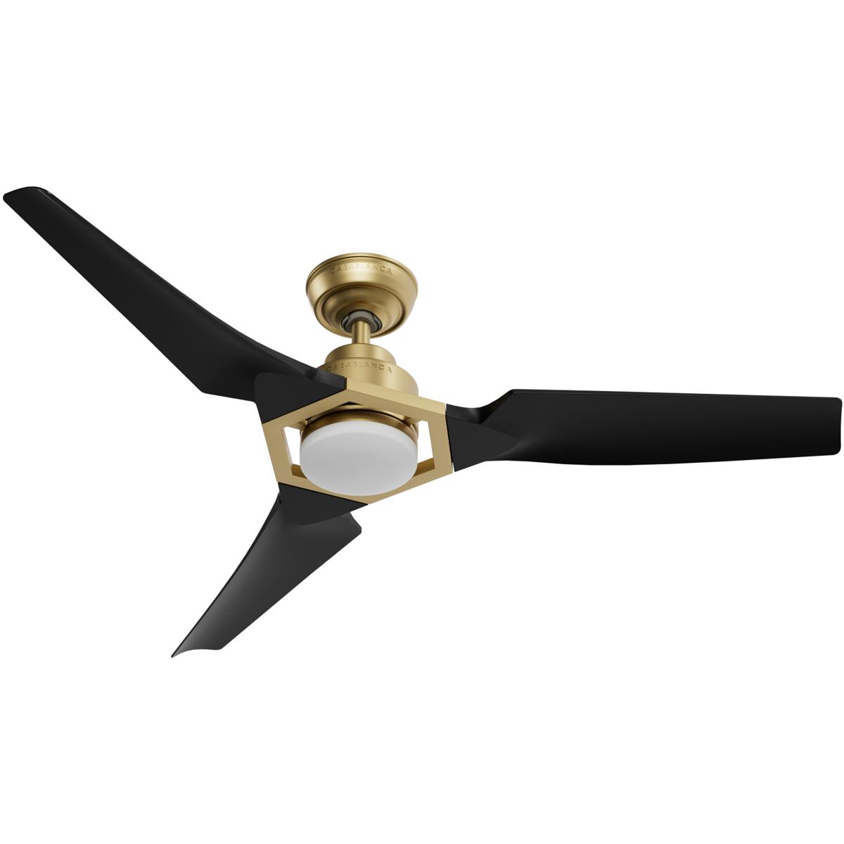 Casablanca 53582 Eula 52 inch Brass with Matte Black Blades Outdoor Ceiling Fan