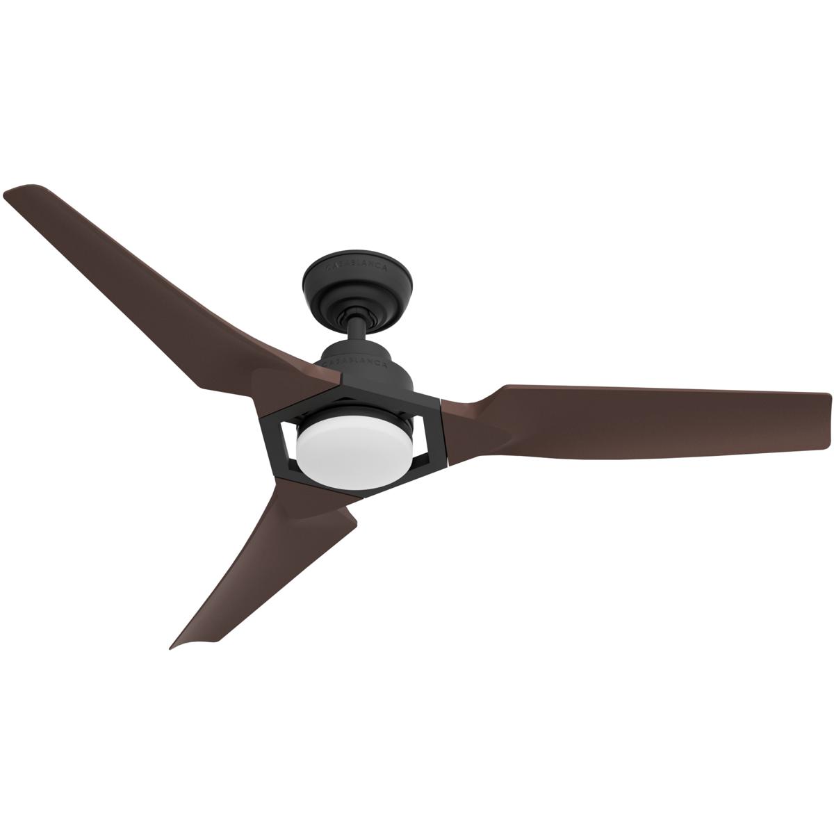 Casablanca 53587 Eula 52 inch Matte Black with Chestnut Blades Outdoor Ceiling Fan