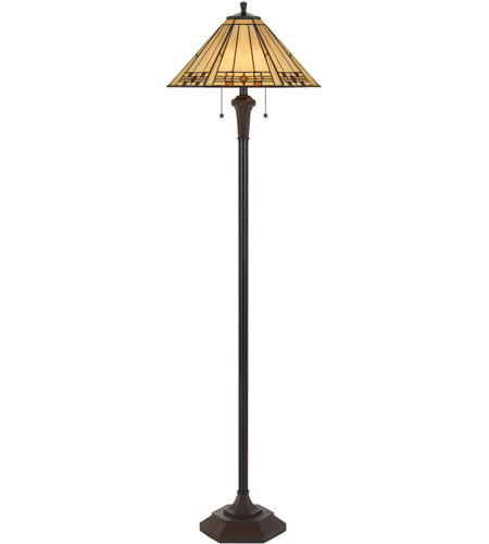 Cal Lighting BO-2676FL Tiffany 60 inch 100 watt Matt Black Floor Lamp Portable Light