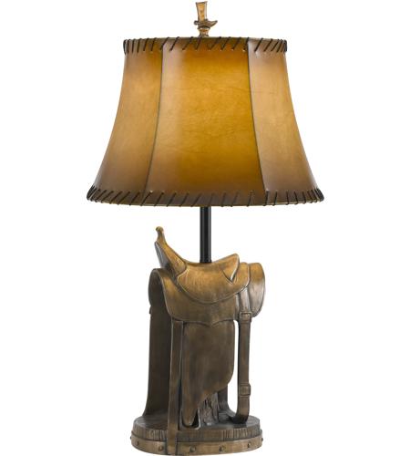 Cal Lighting BO-2728TB Cowboy Saddle 31 inch 150 watt Antique Bronze Table Lamp Portable Light