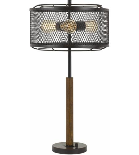 Cal Lighting BO-2769TB Dawson 28 inch 60 watt Dark Bronze and Wood Table Lamp Portable Light