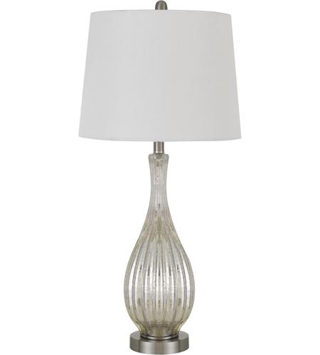 Cal Lighting Bo 2958tb 2 Goch 28 Inch, Mercury Glass Bottle Base Table Lamp With Grey Linen Shade