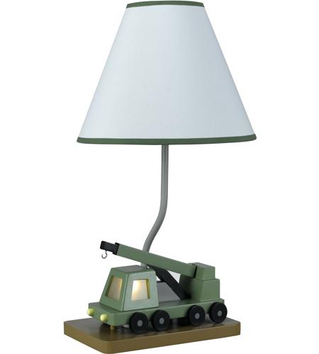 Cal Lighting BO-5685 Boom Crane 21 inch 60 watt Green And White Table Lamp Portable Light, with Night Light