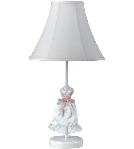 Cal Lighting BO-5690 Doll Skirt 21 inch 60 watt White Table Lamp Portable Light photo