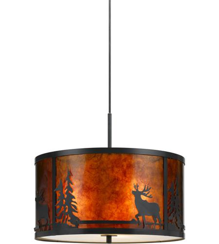 Cal Lighting FX-3616-1P Deer 3 Light 18 inch Dark Bronze Chandelier Ceiling Light