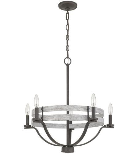 Cal Lighting FX-3733-5 Brig 5 Light 5 inch Natural Wood and Iron Chandelier Ceiling Light photo