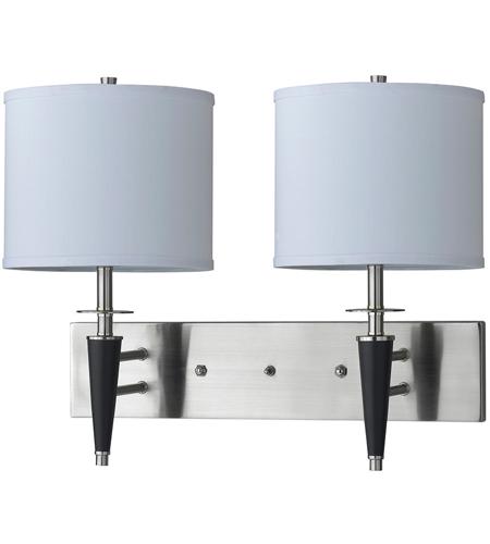 Cal Lighting LA-8002W2L-1BS Hotel 2 Light 24 inch Brushed Steel and Black Wall Lamp Wall Light photo