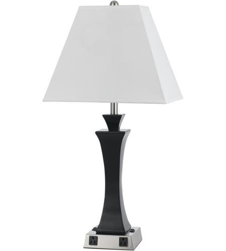 Cal Lighting LA-8021NS-2-BS Hotel 29 inch 60 watt Brushed Steel and Espresso Table Lamp Portable Light photo