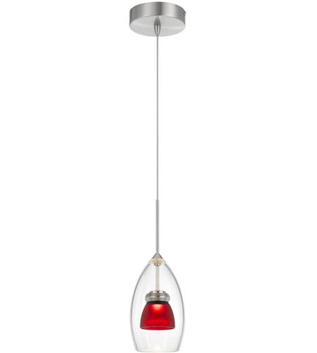 Cal Lighting UP-128-CL-REDFR Double Glass LED 4 inch Frosted Red Mini Pendant Ceiling Light