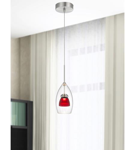 Cal Lighting UP-128-CL-REDFR Double Glass LED 4 inch Frosted Red Mini Pendant Ceiling Light UP-128-CL-REDFR_LS.jpg