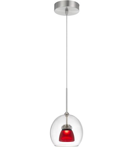 Cal Lighting UP-335-CL-REDFR Double Glass LED 6 inch Frosted Red Mini Pendant Ceiling Light photo