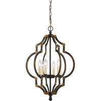 Cal Lighting FX-3593-6 Howell 6 Light 18 inch Iron and Antique Gold Pendant Ceiling Light photo thumbnail