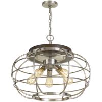 Cal Lighting FX-3719-5 Liberty 5 Light 25 inch Brushed Steel with Wood Chandelier Ceiling Light alternative photo thumbnail