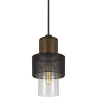 Cal Lighting FX-3726-1P Mckee 1 Light 8 inch Wood with Black Pendant Ceiling Light FX-3726-1P_LS1.JPG thumb