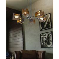 Cal Lighting FX-3739-6 Biel 6 Light 5 inch Wood and Iron Chandelier Ceiling Light alternative photo thumbnail