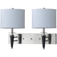 Cal Lighting LA-8002W2L-1BS Hotel 2 Light 24 inch Brushed Steel and Black Wall Lamp Wall Light photo thumbnail