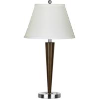 Cal Lighting LA-2025NS-2RBW Hotel 30 inch 60 watt Brushed Steel Wood Table Lamp Portable Light thumb