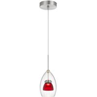 Cal Lighting UP-128-CL-REDFR Double Glass LED 4 inch Frosted Red Mini Pendant Ceiling Light photo thumbnail