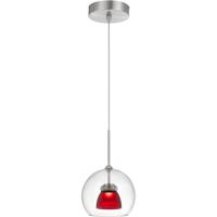 Cal Lighting UP-335-CL-REDFR Double Glass LED 6 inch Frosted Red Mini Pendant Ceiling Light photo thumbnail