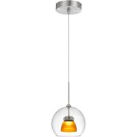Cal Lighting UP-335-CL-AMBFR Double Glass LED 6 inch Frosted Yellow Mini Pendant Ceiling Light thumb