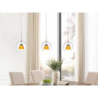 Cal Lighting UP-335-CL-AMBFR Double Glass LED 6 inch Frosted Yellow Mini Pendant Ceiling Light UP-335-CL-AMBFR_LS.jpg thumb