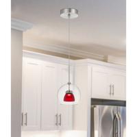 Cal Lighting UP-335-CL-REDFR Double Glass LED 6 inch Frosted Red Mini Pendant Ceiling Light alternative photo thumbnail