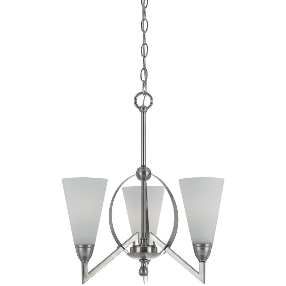 Cal Lighting FX-3508/3 Canroe 3 Light 18 inch Brushed Steel Chandelier Ceiling Light