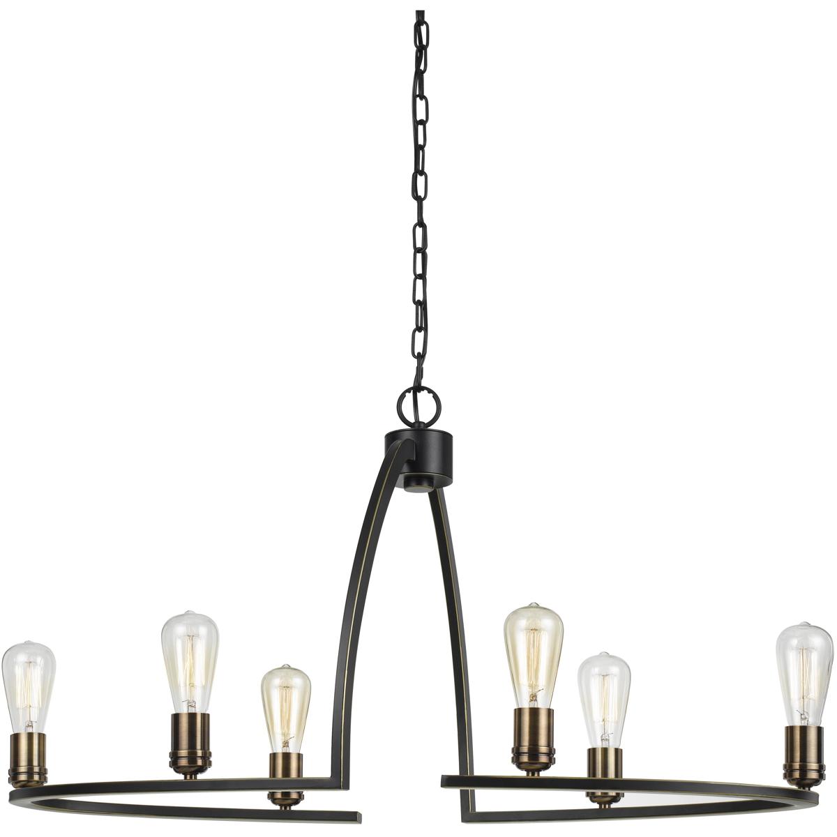 Cal Lighting FX-3664-6 Kinder 6 Light 17 inch Dark Bronze Chandelier Ceiling Light