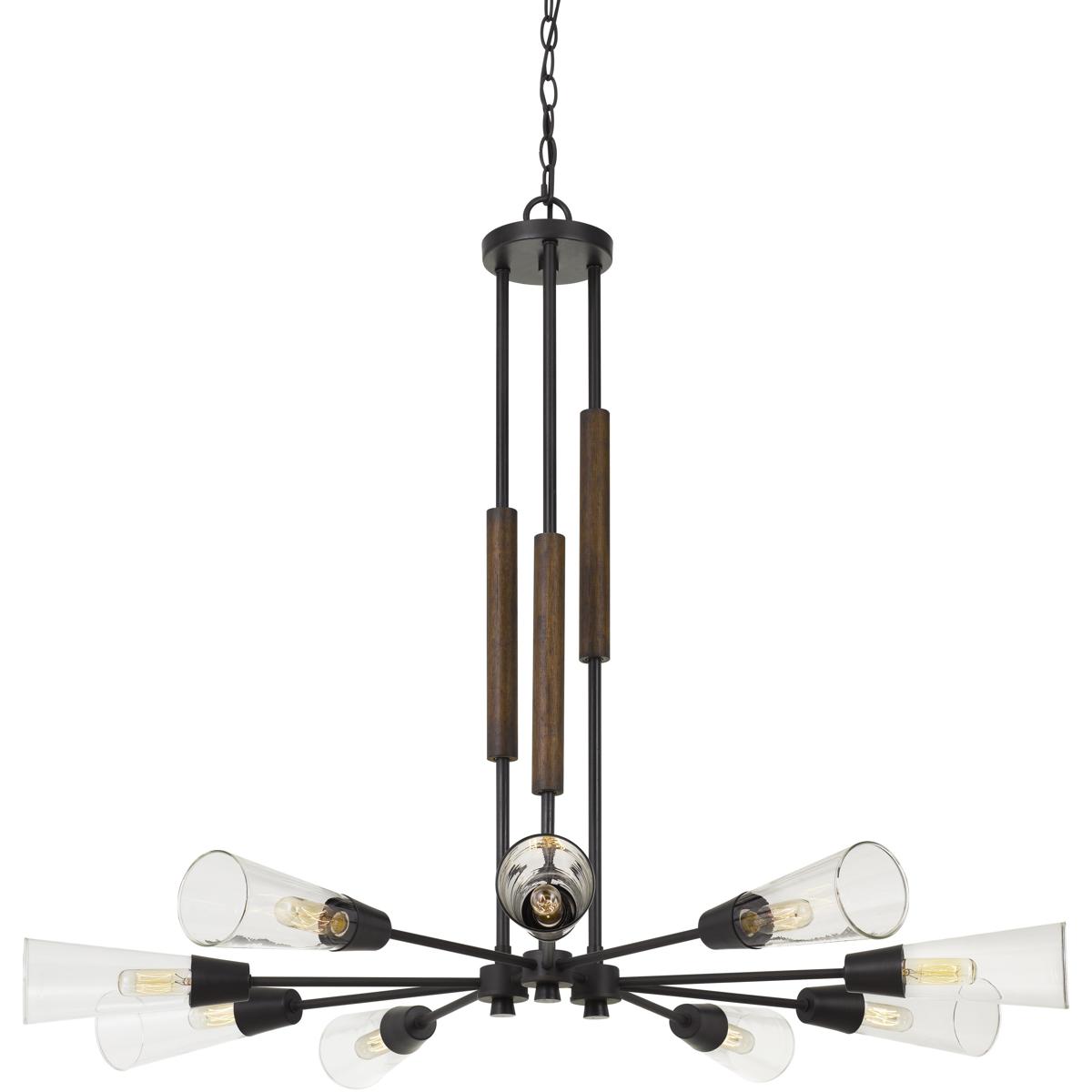 Cal Lighting FX-3693-9 Vasto 9 Light 39 inch Pine and Iron Chandelier Ceiling Light