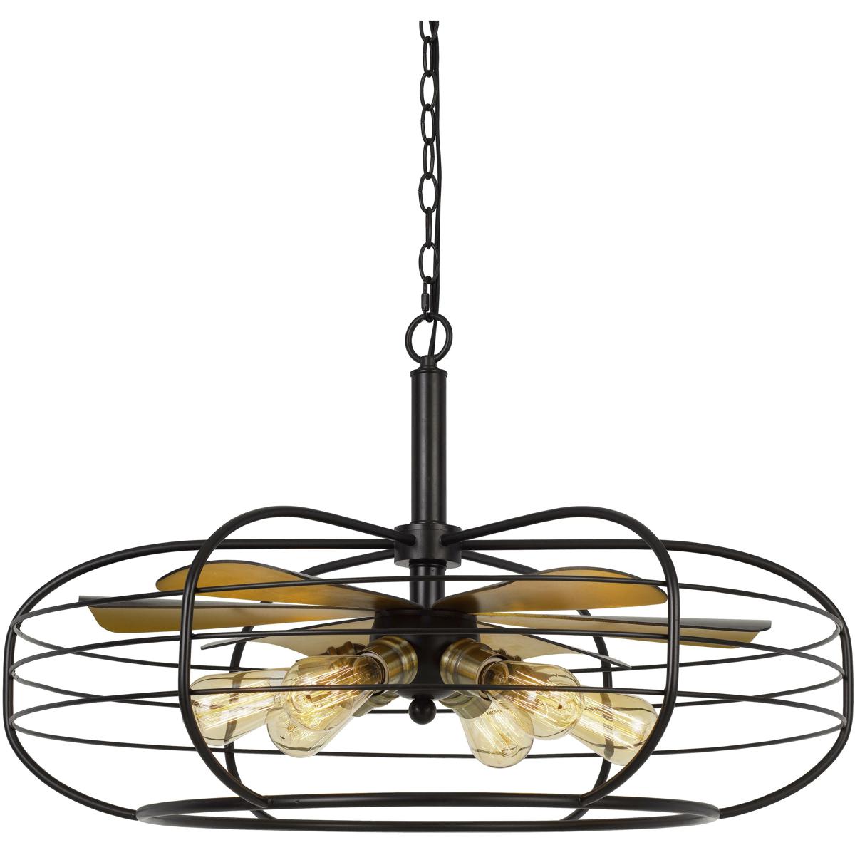 Cal Lighting FX-3711-6 Margo 6 Light 30 inch Dark Bronze Chandelier Ceiling Light, Fan Blade