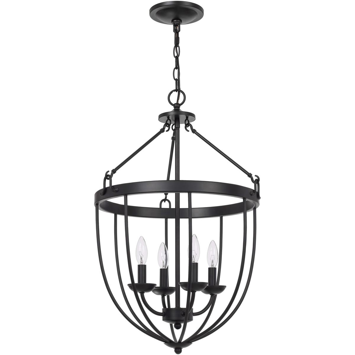 Cal Lighting FX-3762-4 Grafton 4 Light 18.63 inch Matte Black Chandelier Ceiling Light